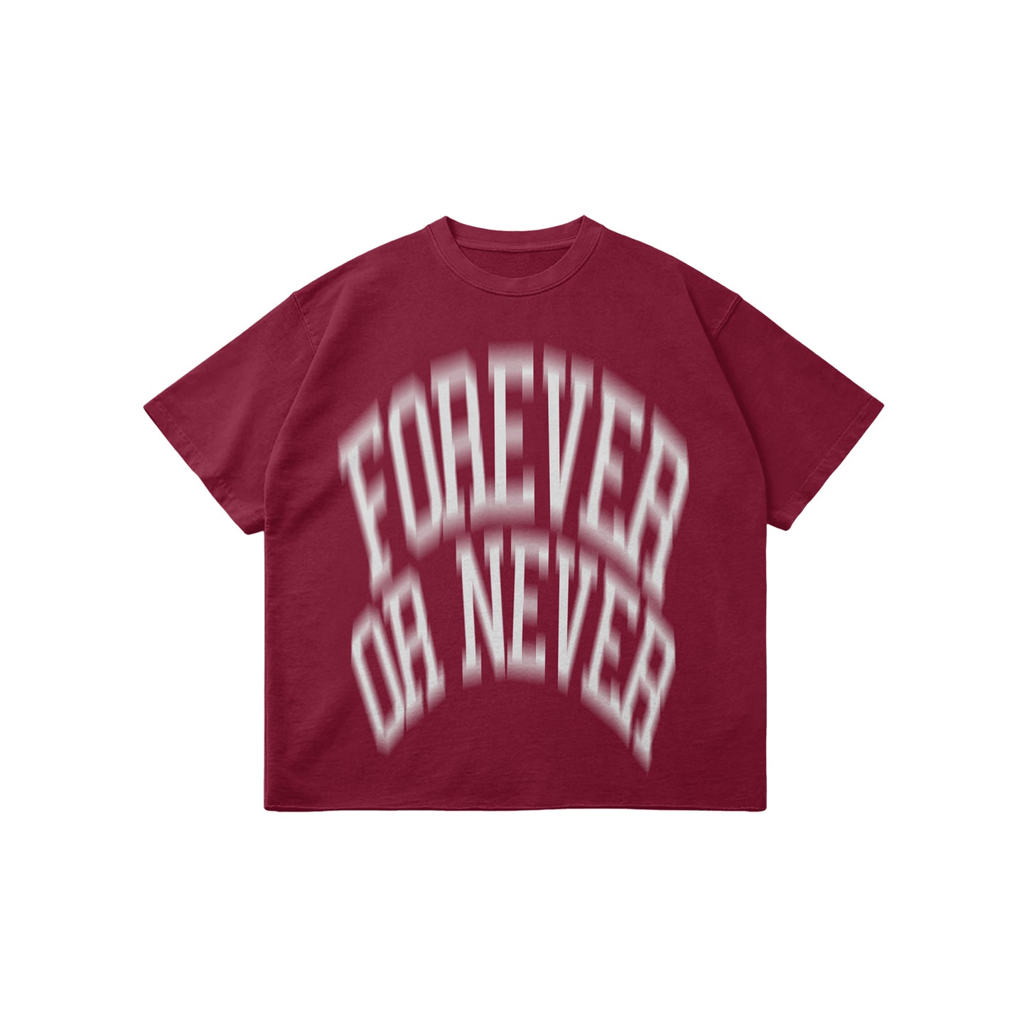 BLURRY FOREVER OR NEVER TEE BURGUNDY - WHITE (PRE ORDER)