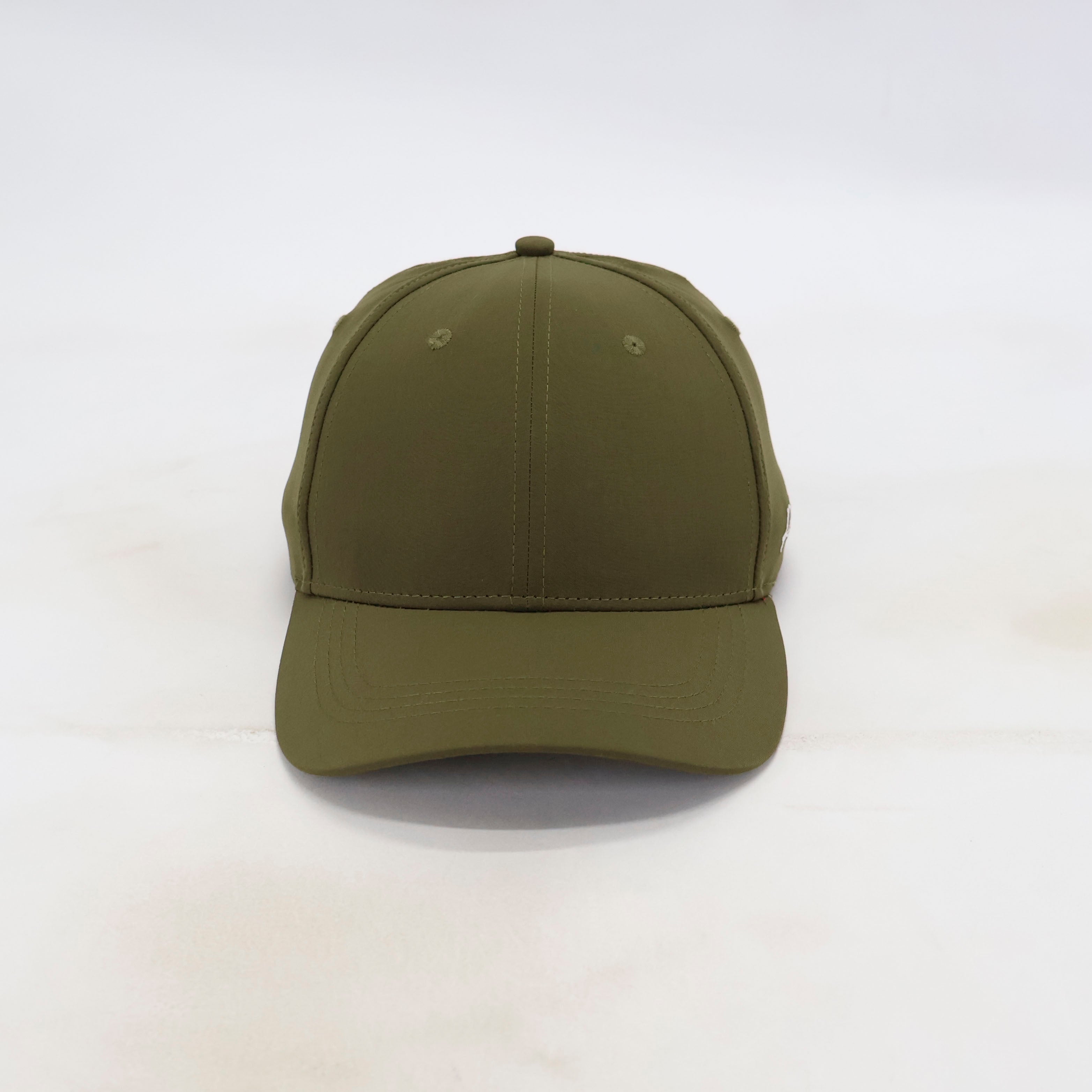 Handwritten Logo Nylon Baseball Cap in Army Green
