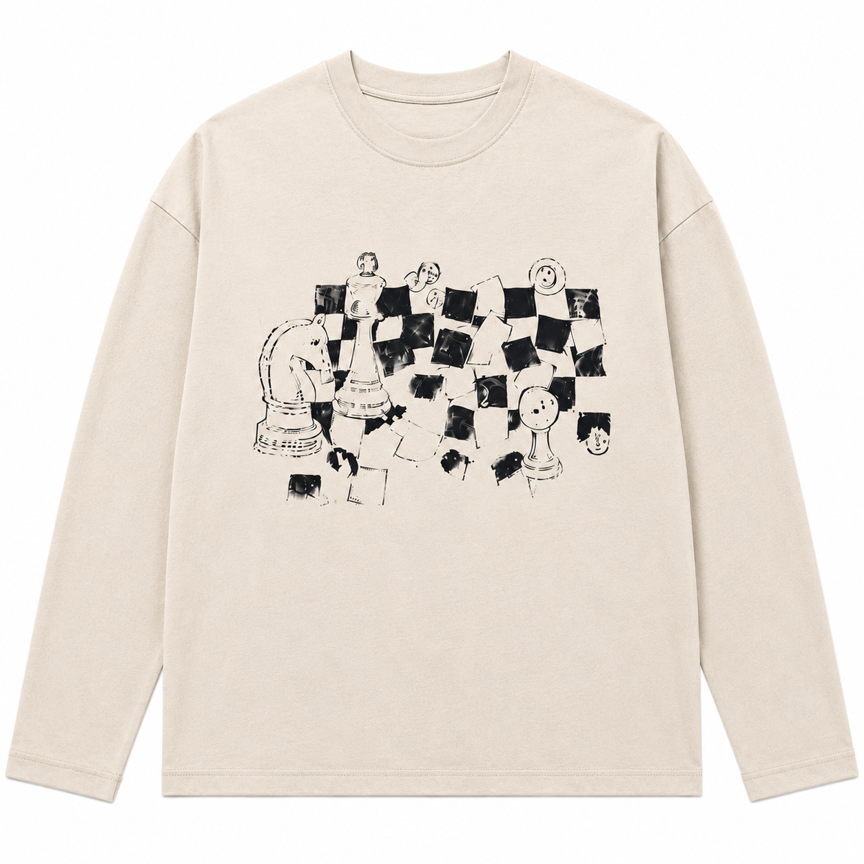 Chess Longsleeve Sand (PRE ORDER)
