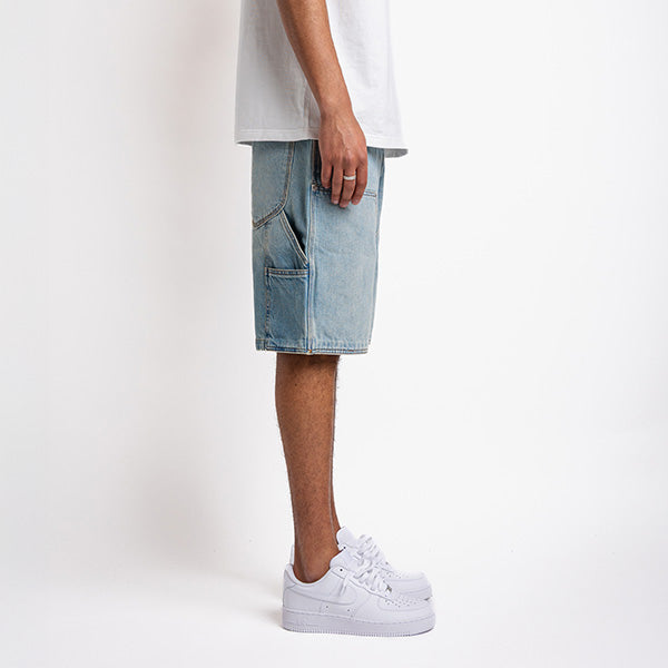 Light Blue Washed Denim Carpenter Short