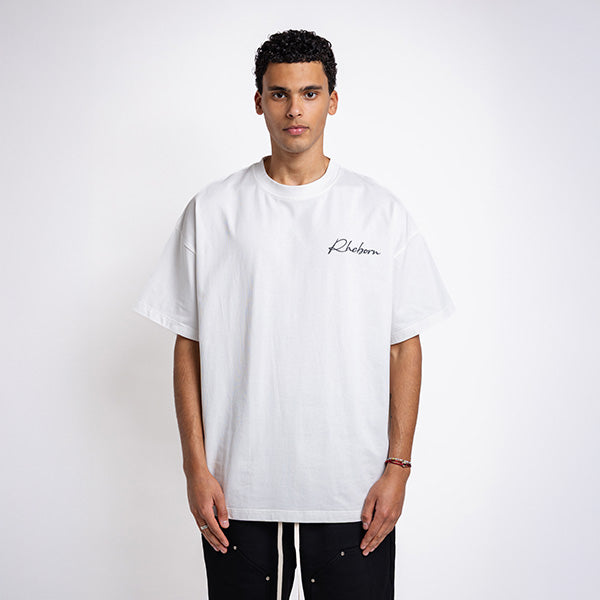 Handwritten Small Logo Tee White