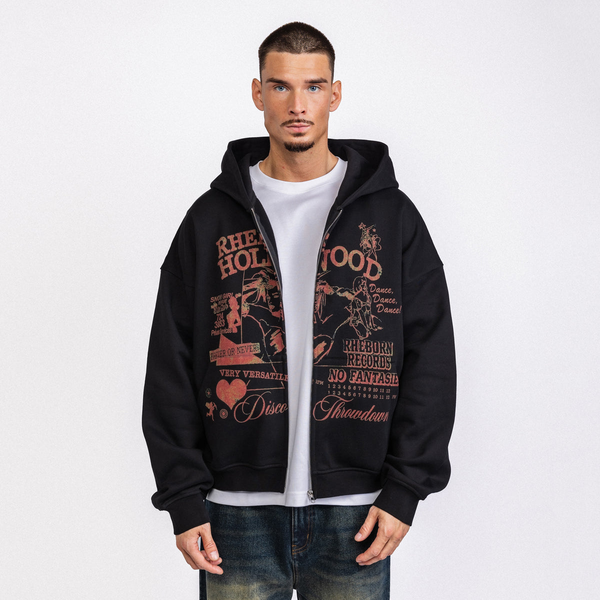 Hollywood Zip-Up Hoodie Black