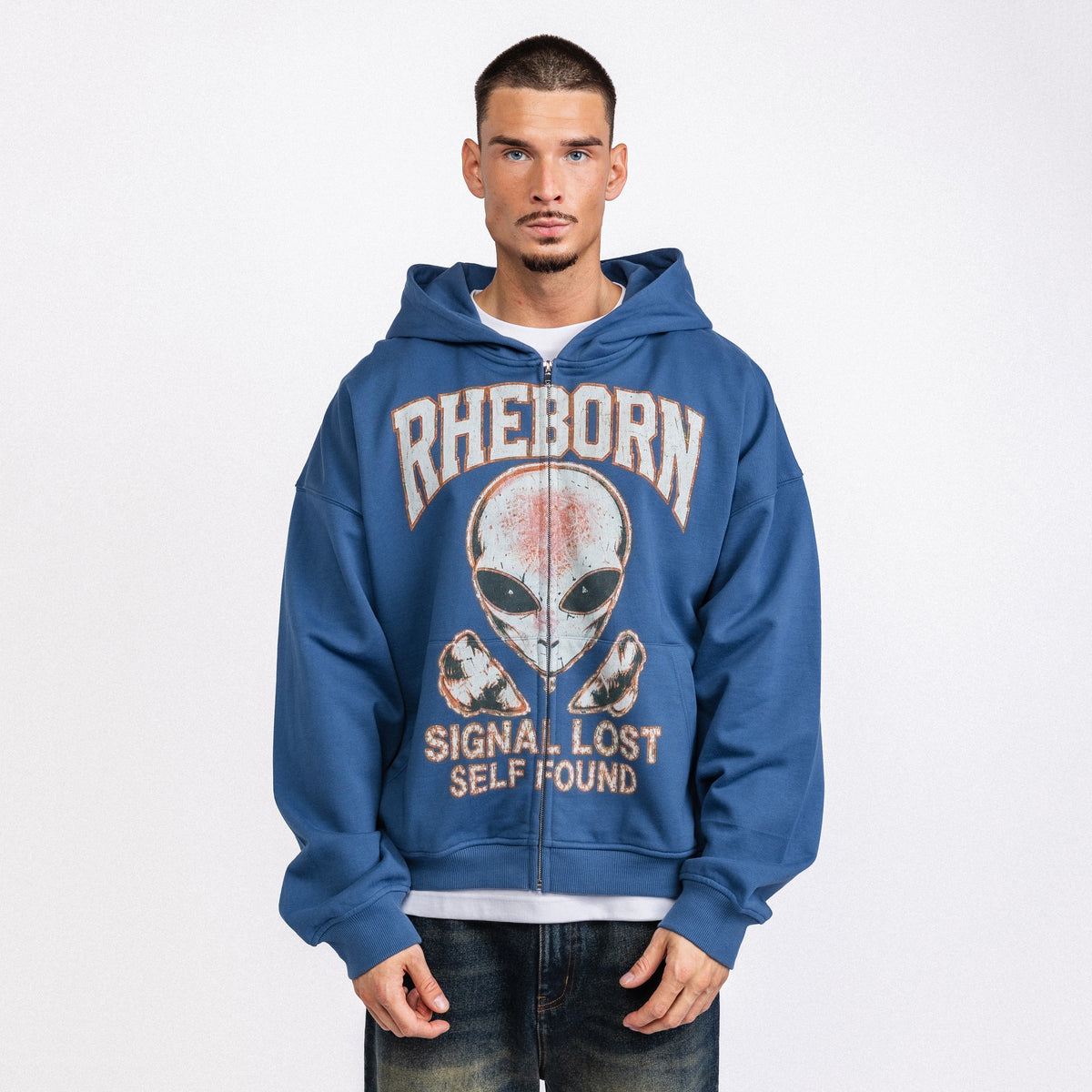 Signal Lost Zip-up Hoodie Blue (PRE ORDER)