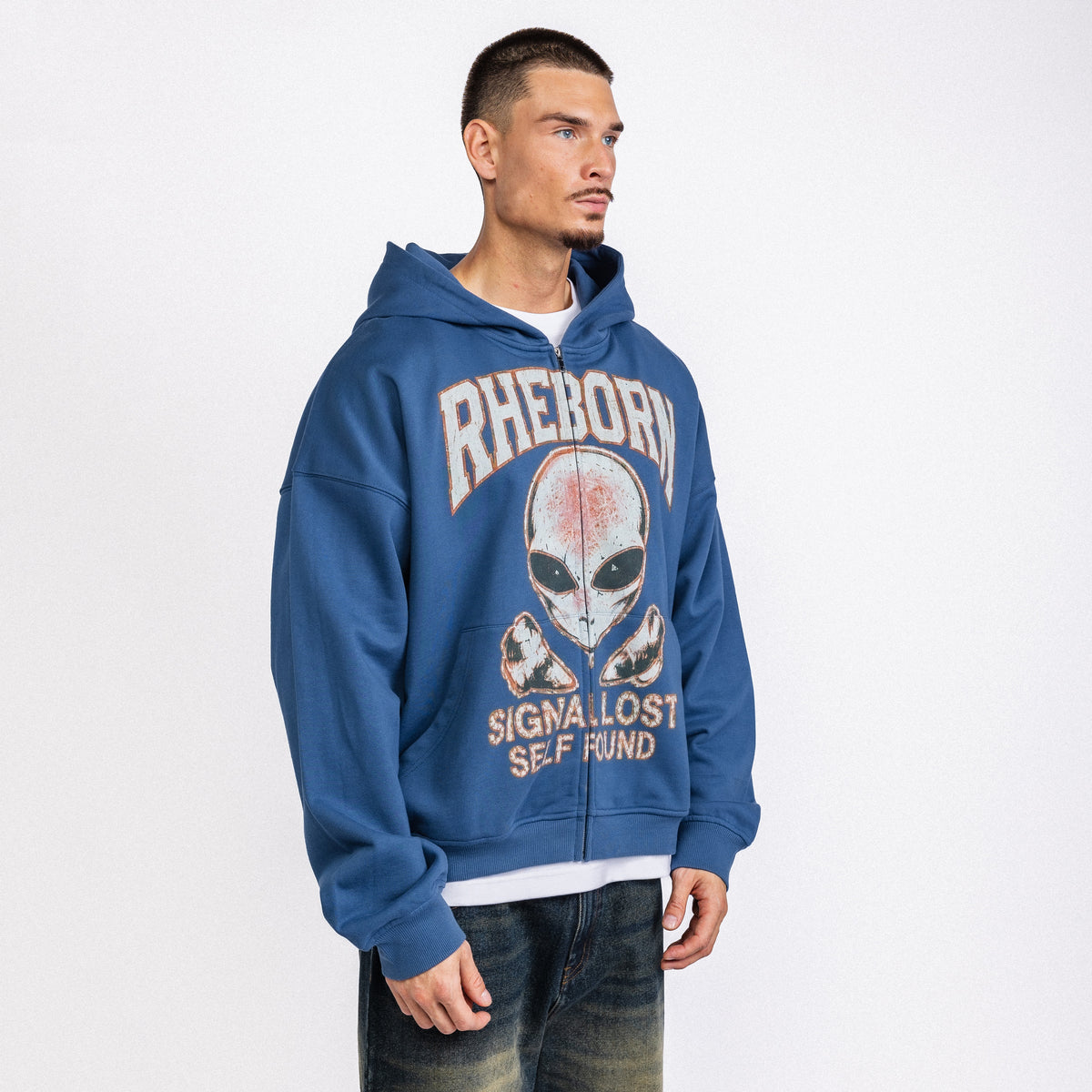 Signal Lost Zip-up Hoodie Blue (PRE ORDER)