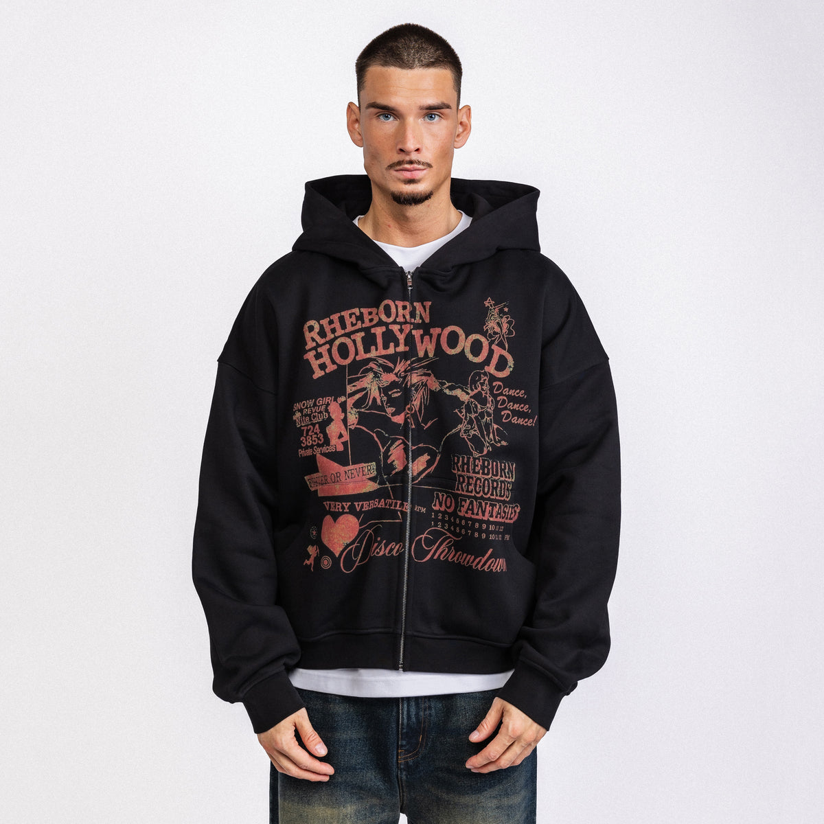 Hollywood Zip-Up Hoodie Black (PRE ORDER)