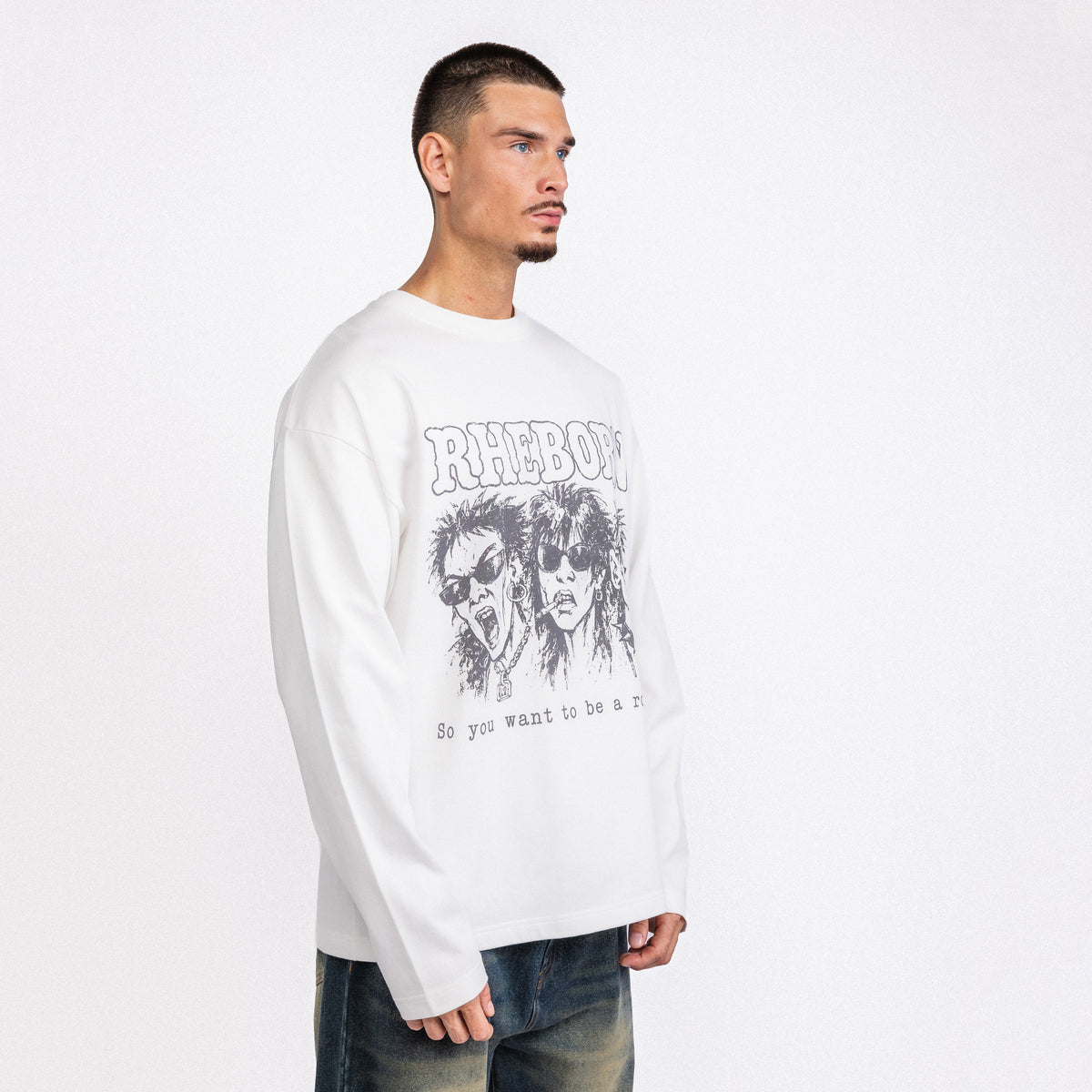 Rockstar Double Layer Longsleeve White