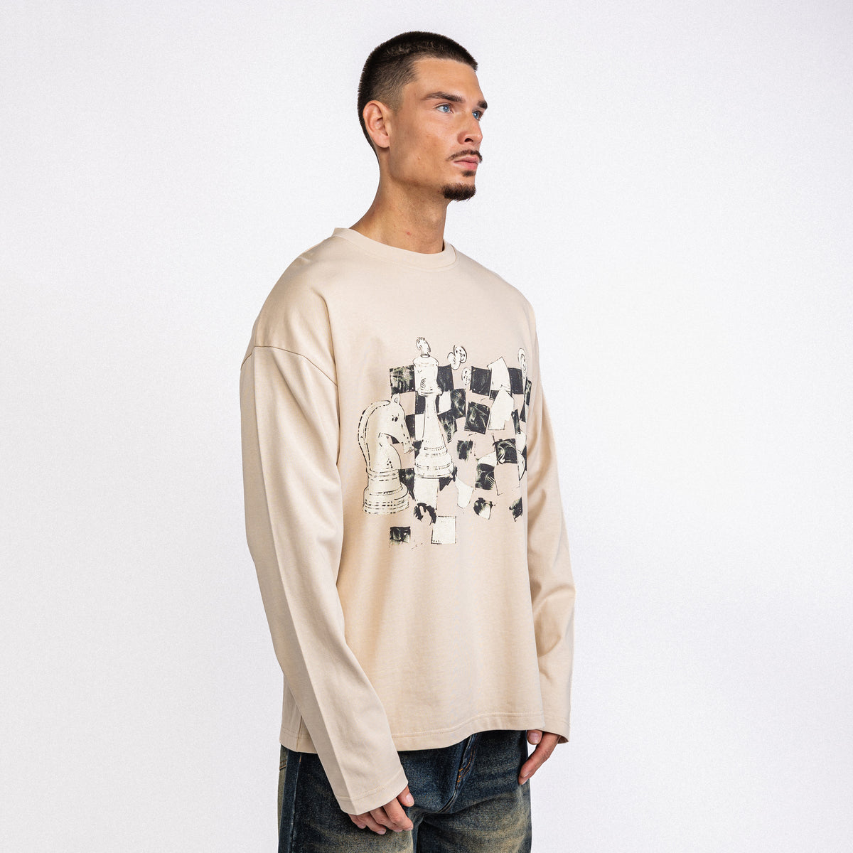 Chess Longsleeve Sand