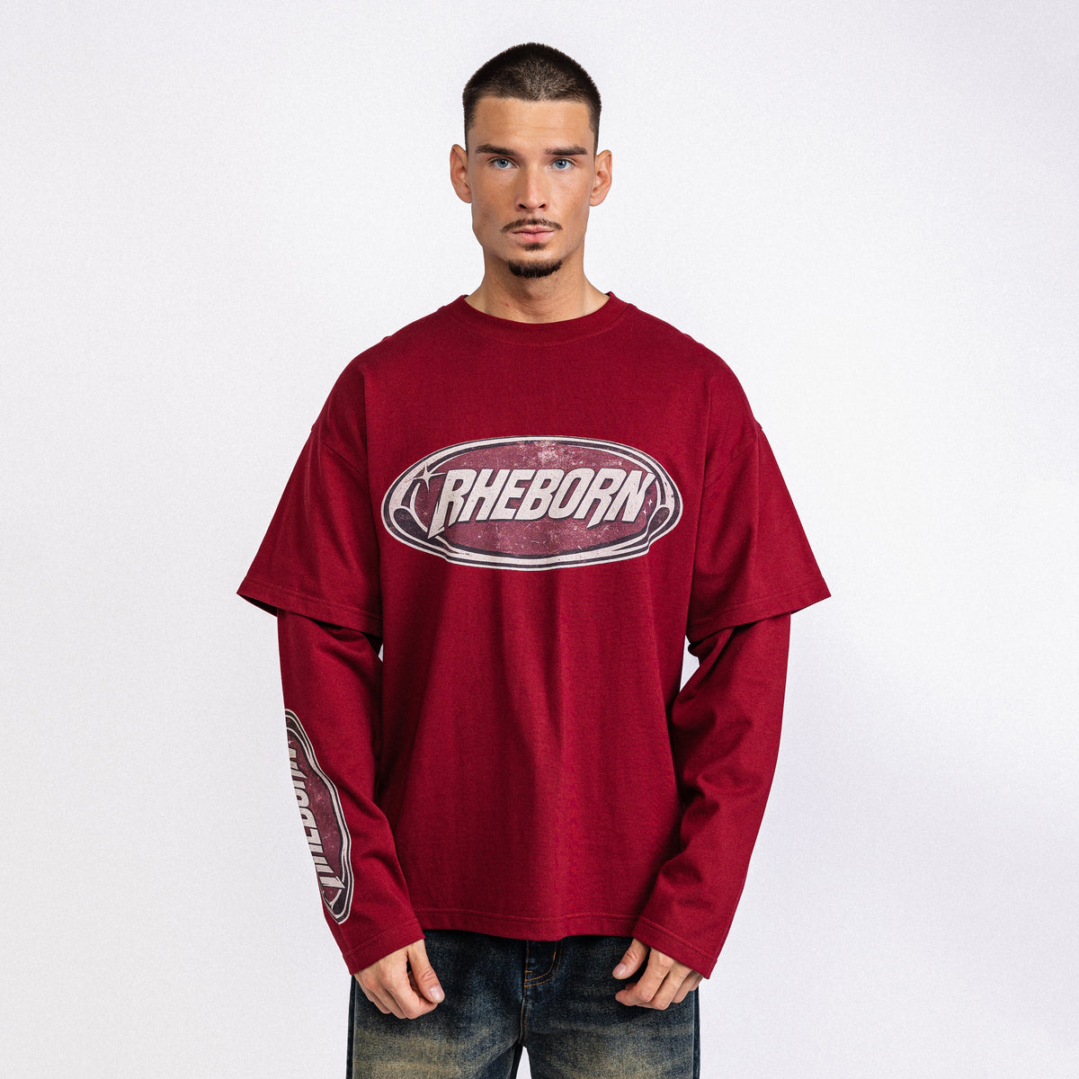 Star Logo Double Layer Longsleeve Burgundy (PRE ORDER)