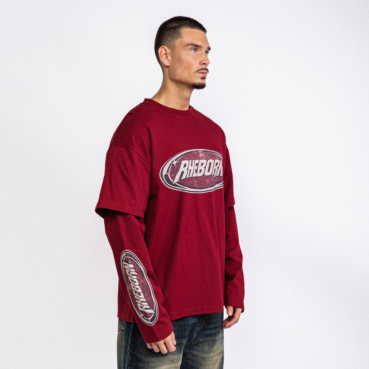 Star Logo Double Layer Longsleeve Burgundy (PRE ORDER)