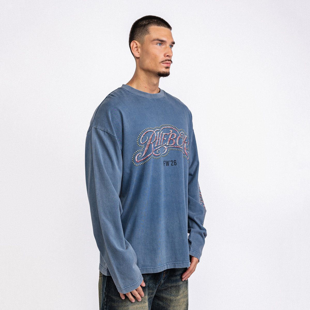 Key Logo Longsleeve Vintage Washed Blue (PRE ORDER)
