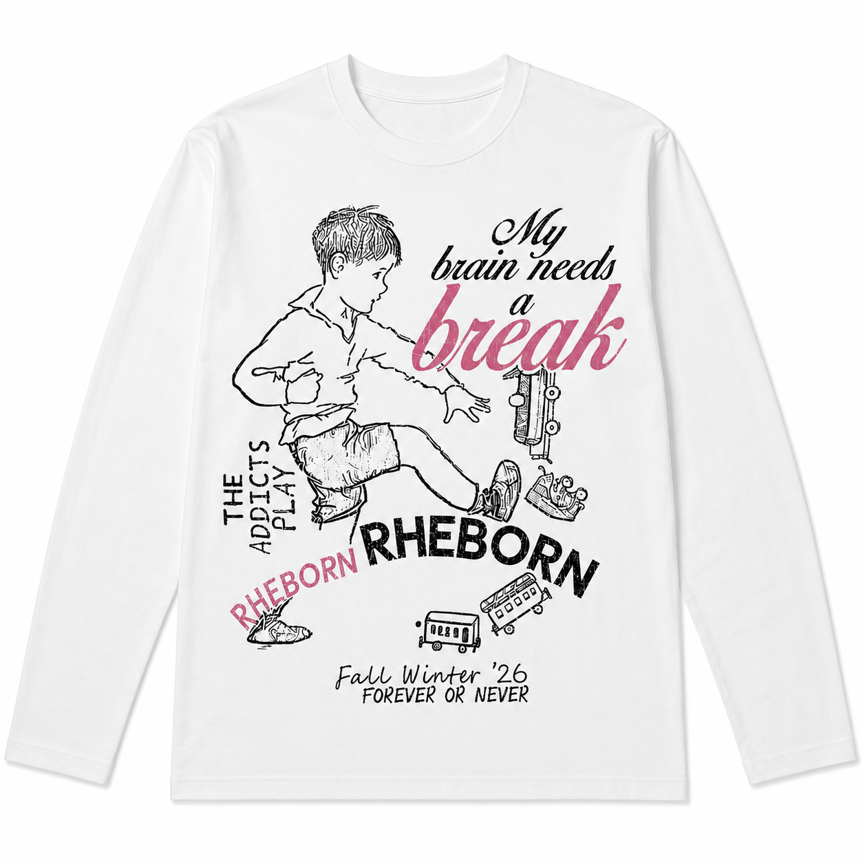 Brain Break Longsleeve White (PRE ORDER)