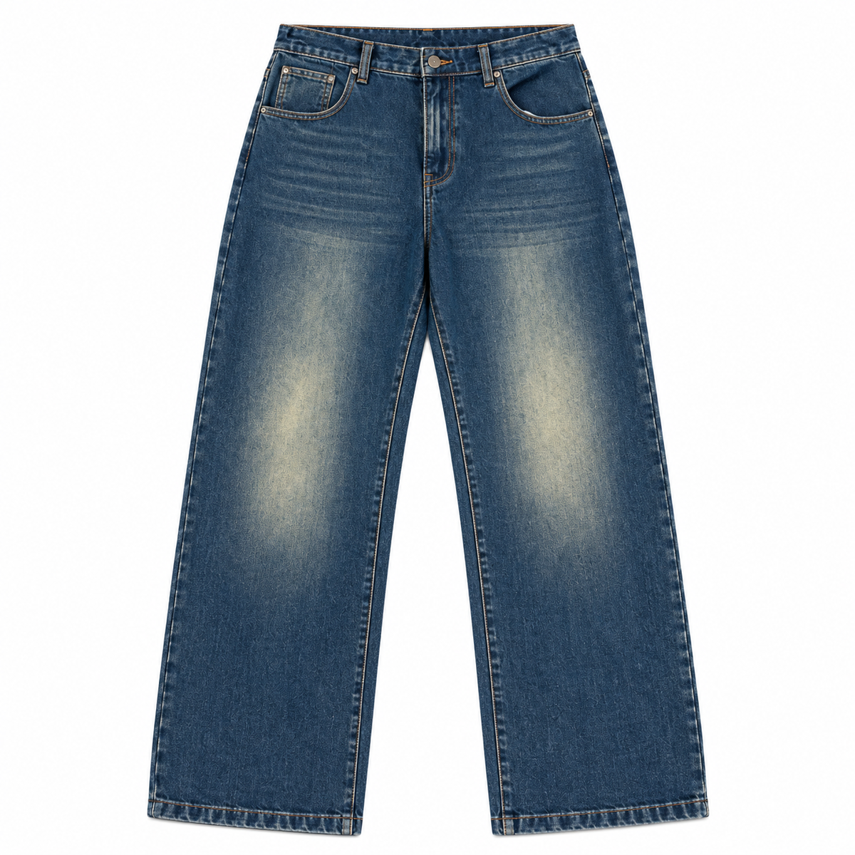 Faded Dark Blue Straight Leg Jeans (PRE ORDER)