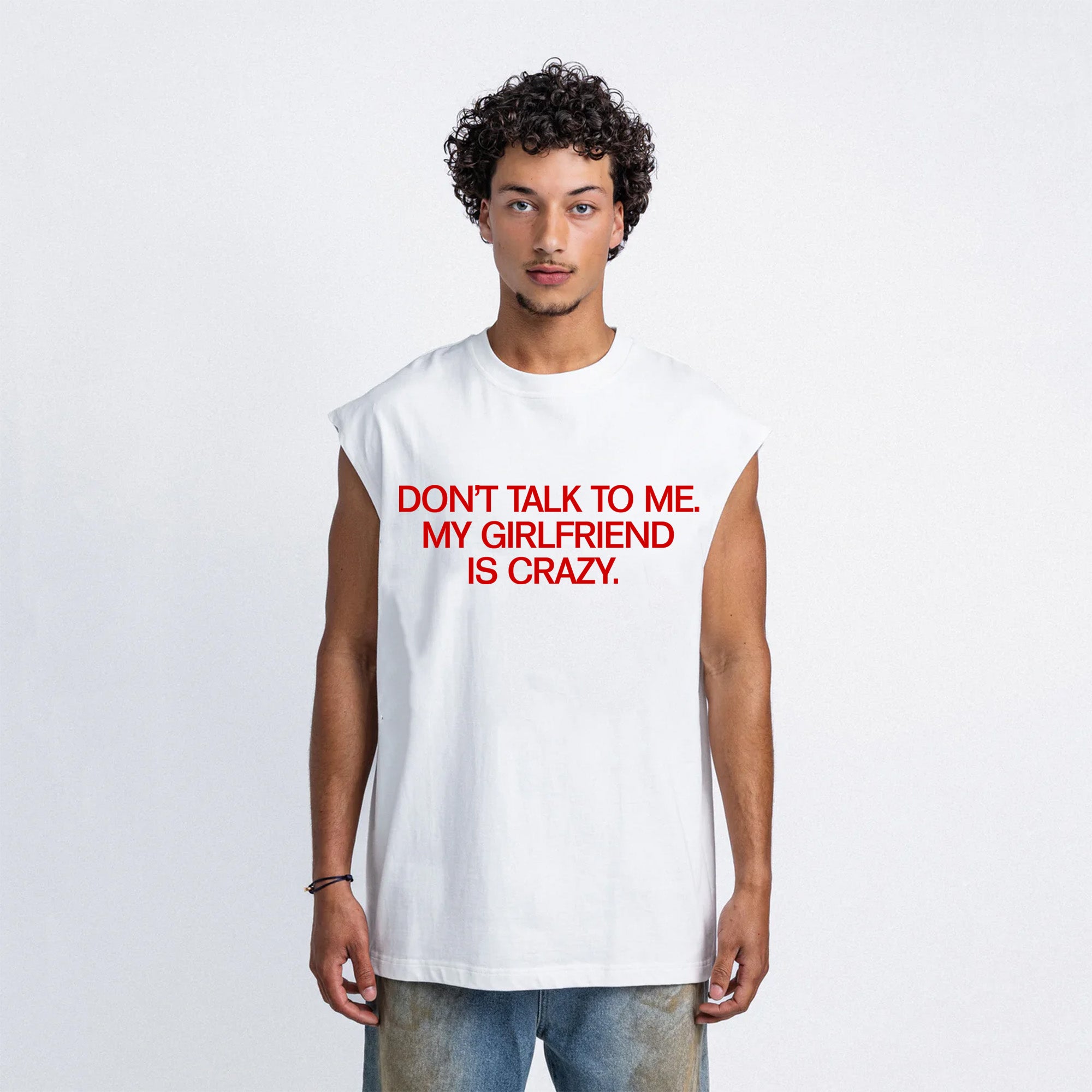 My Girlfriend Is Crazy Sleeveless Tee White (PRE ORDER)