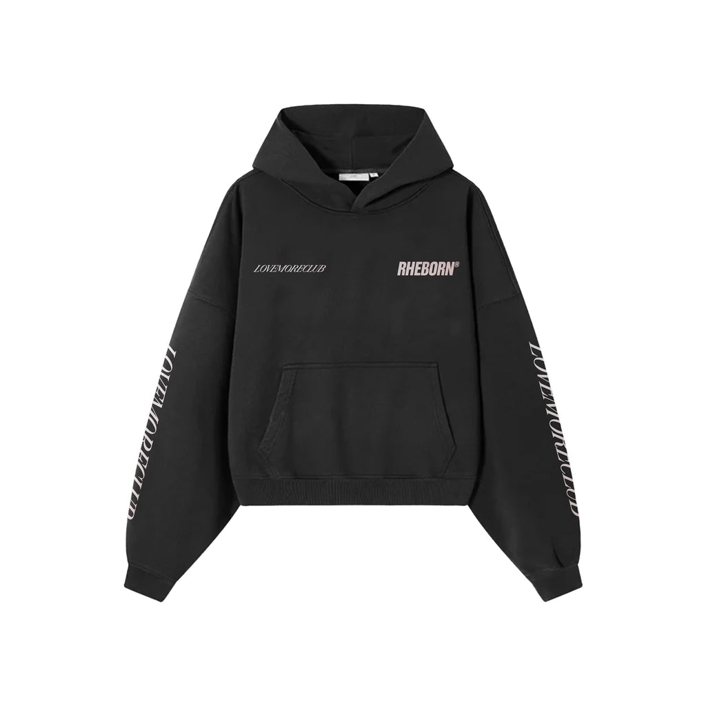 Love more club hoodie Black