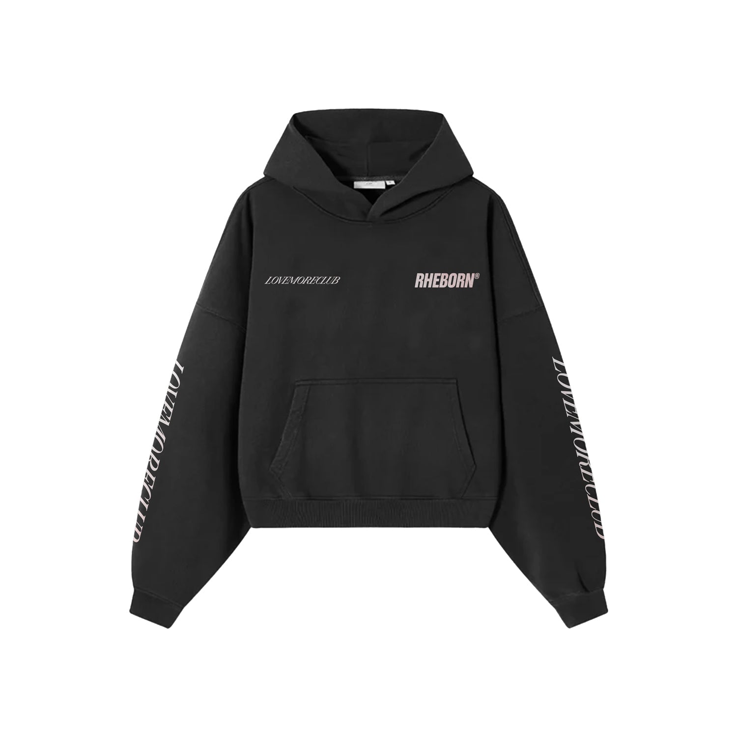Love more club hoodie Black