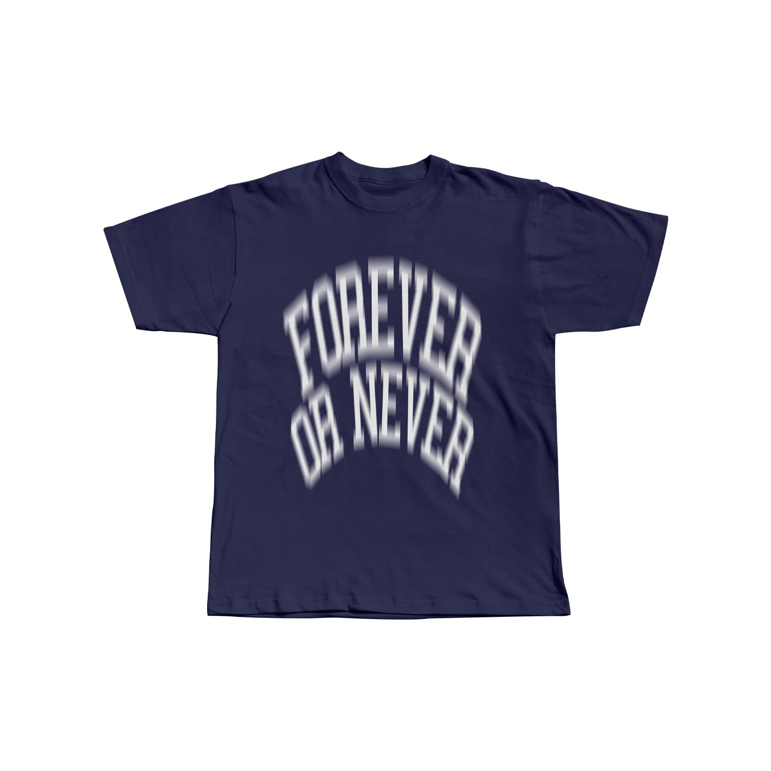 Blurry Forever Or Never Tee Navy - White (PRE ORDER)