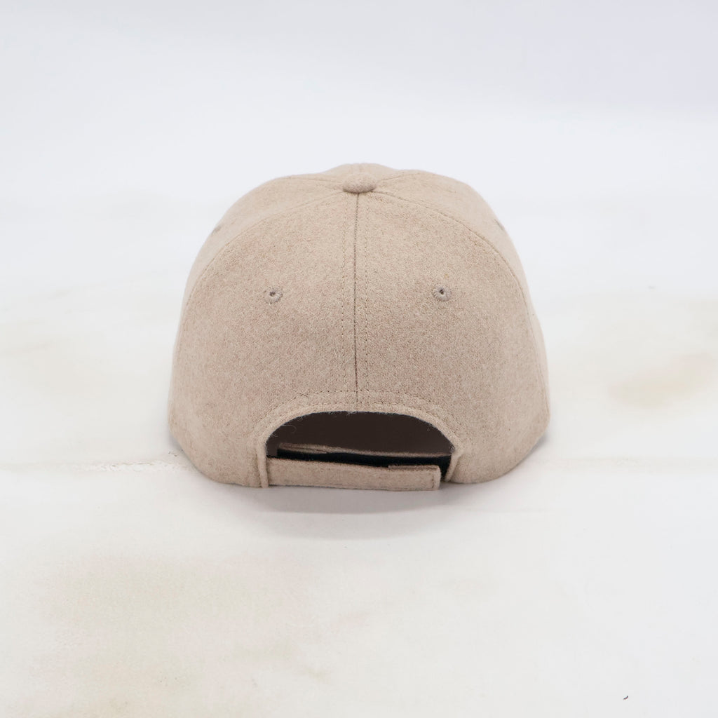 Handwritten logo wool baseball cap in Sand (PRE ORDER)