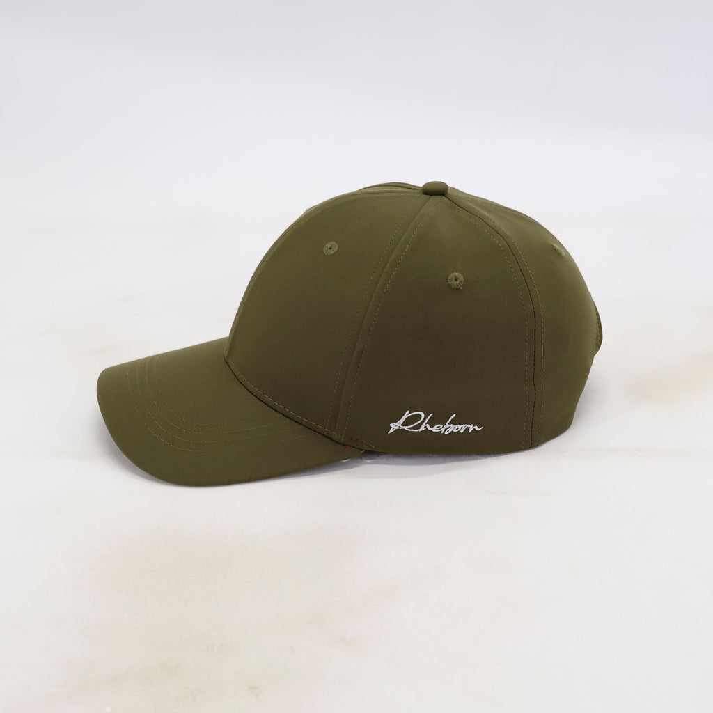 Handwritten Logo Nylon Baseball Cap in Army Green (PRE ORDER)