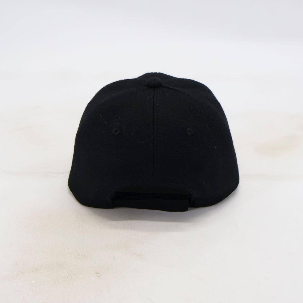 Handwritten logo wool baseball cap in Black (PRE ORDER)