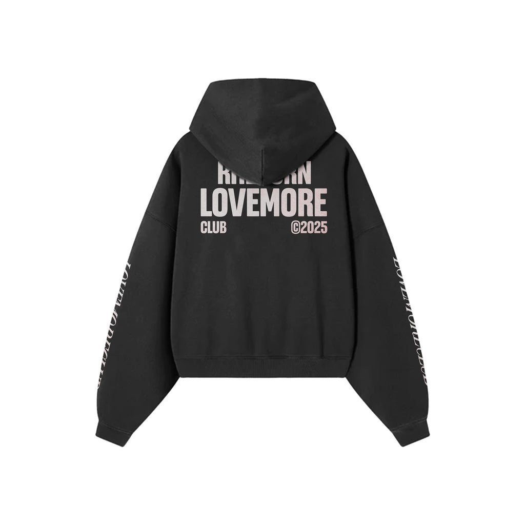 Love more club hoodie Black