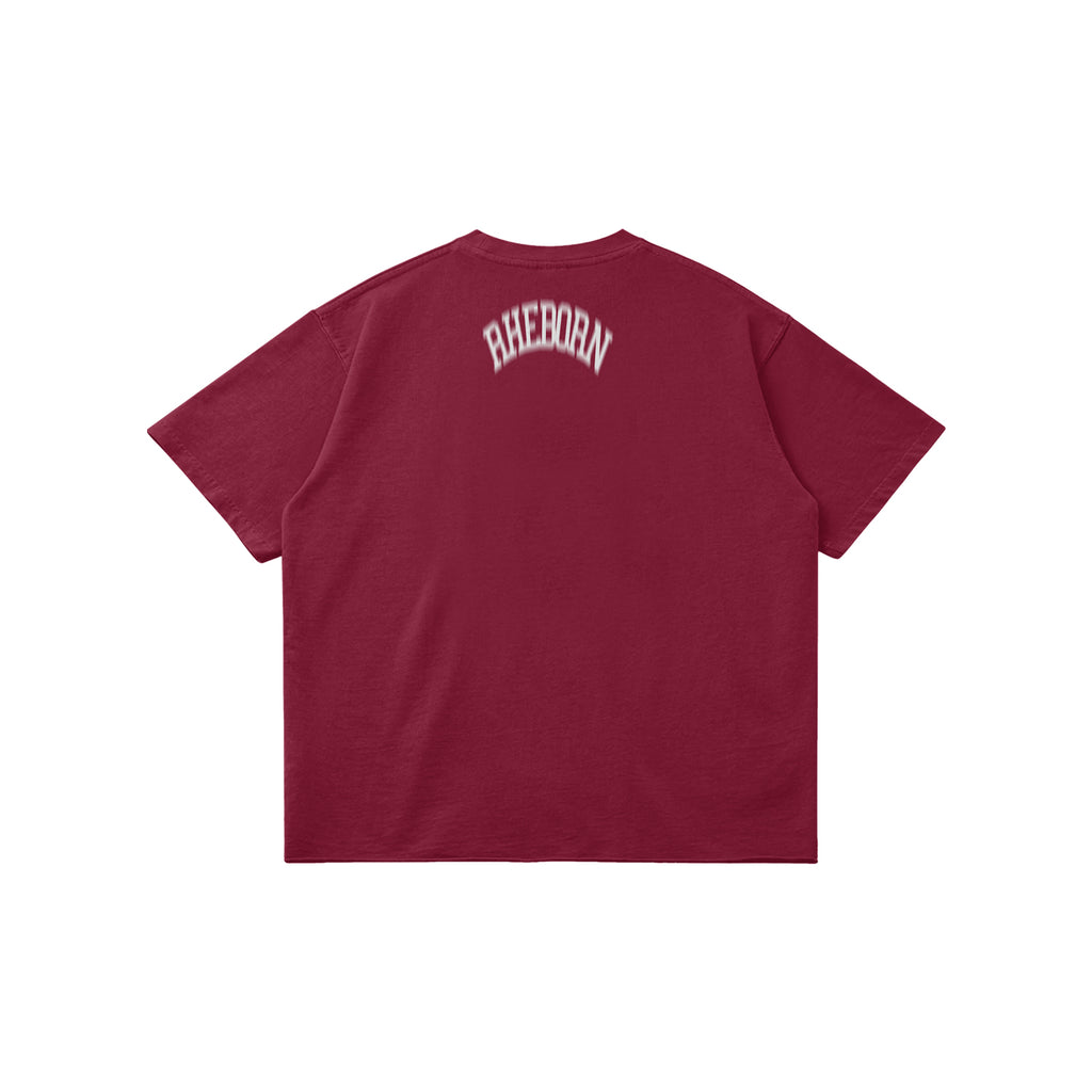 BLURRY FOREVER OR NEVER TEE BURGUNDY - WHITE