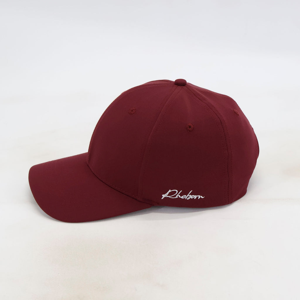 Handwritten Logo Nylon Baseball Cap in Burgundy (PRE ORDER)
