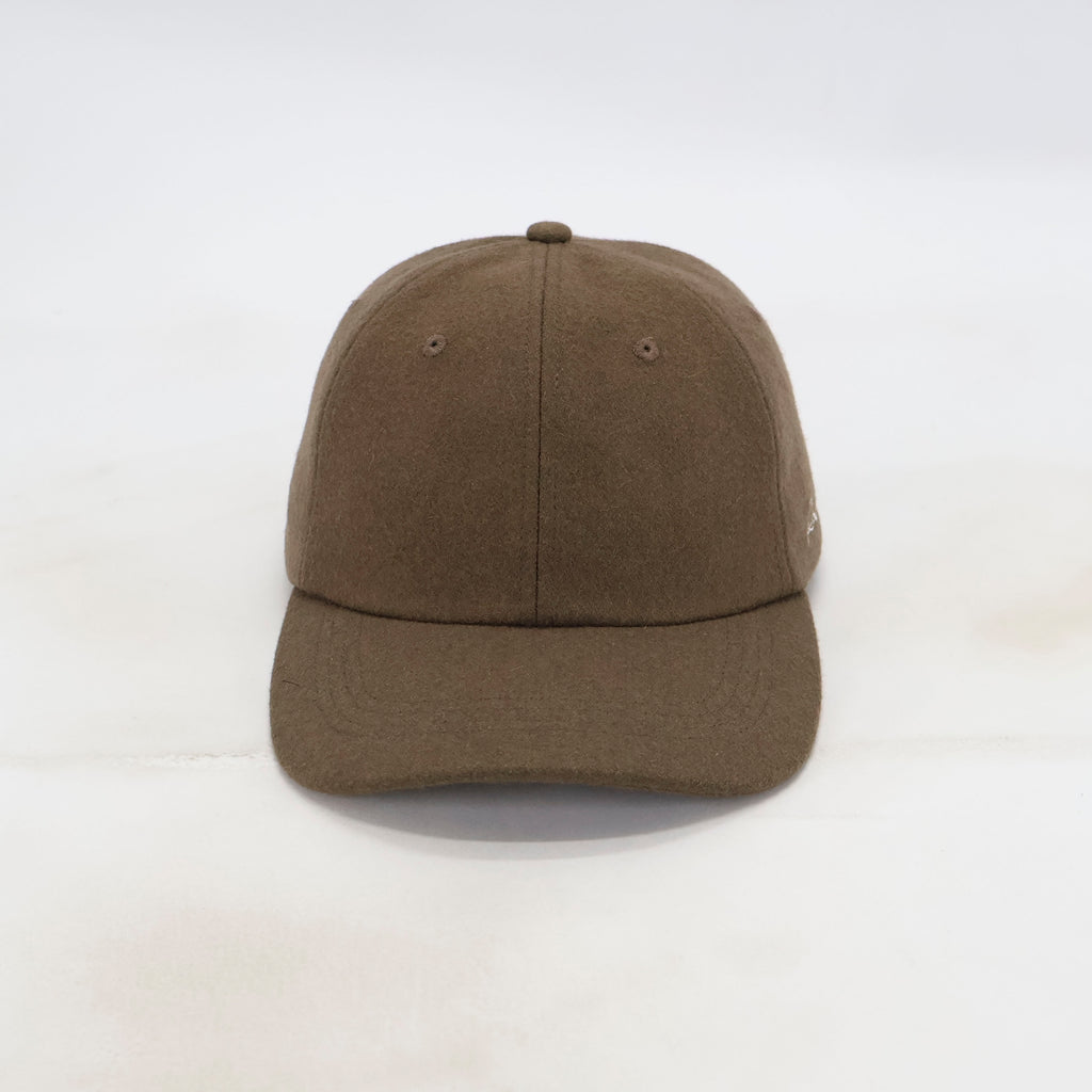 Handwritten logo wool baseball cap in Brown (PRE ORDER)