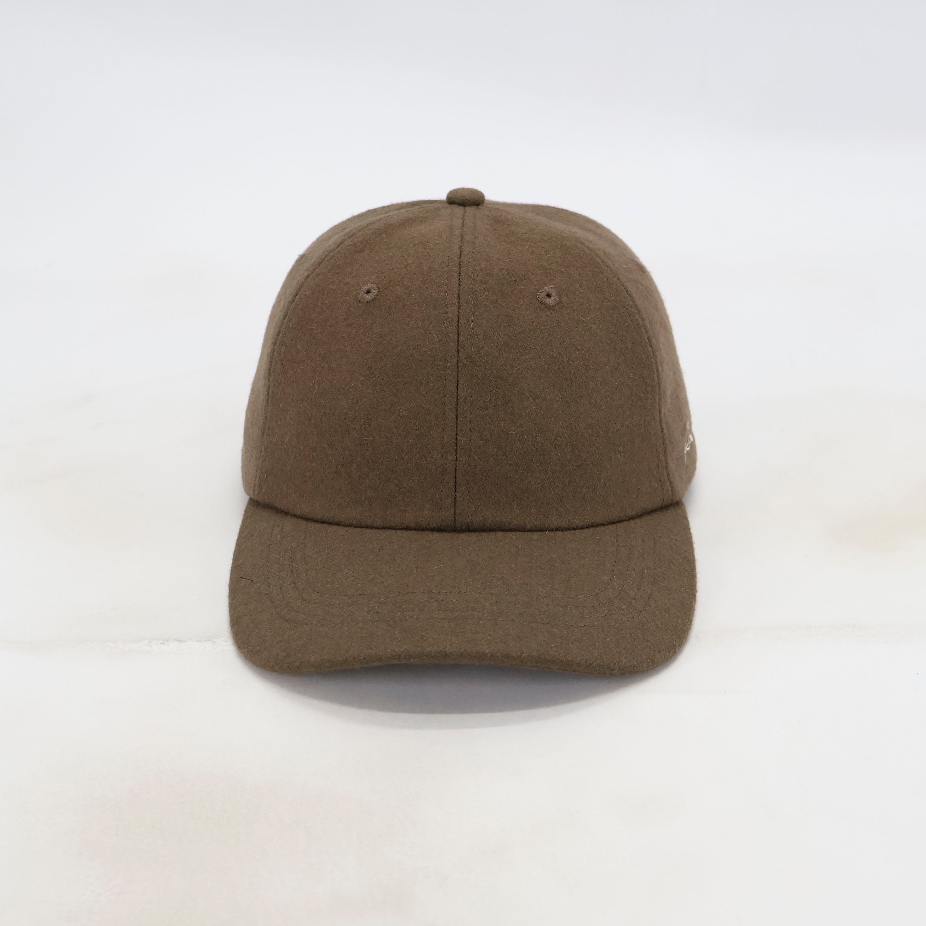 Handwritten Logo Wool Baseball Cap In Brown