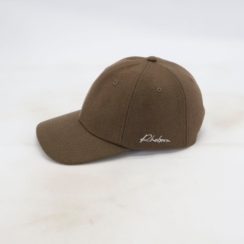 Handwritten logo wool baseball cap in Brown (PRE ORDER)