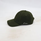 Handwritten Logo wool Baseball Cap In Dark Green (PRE ORDER)