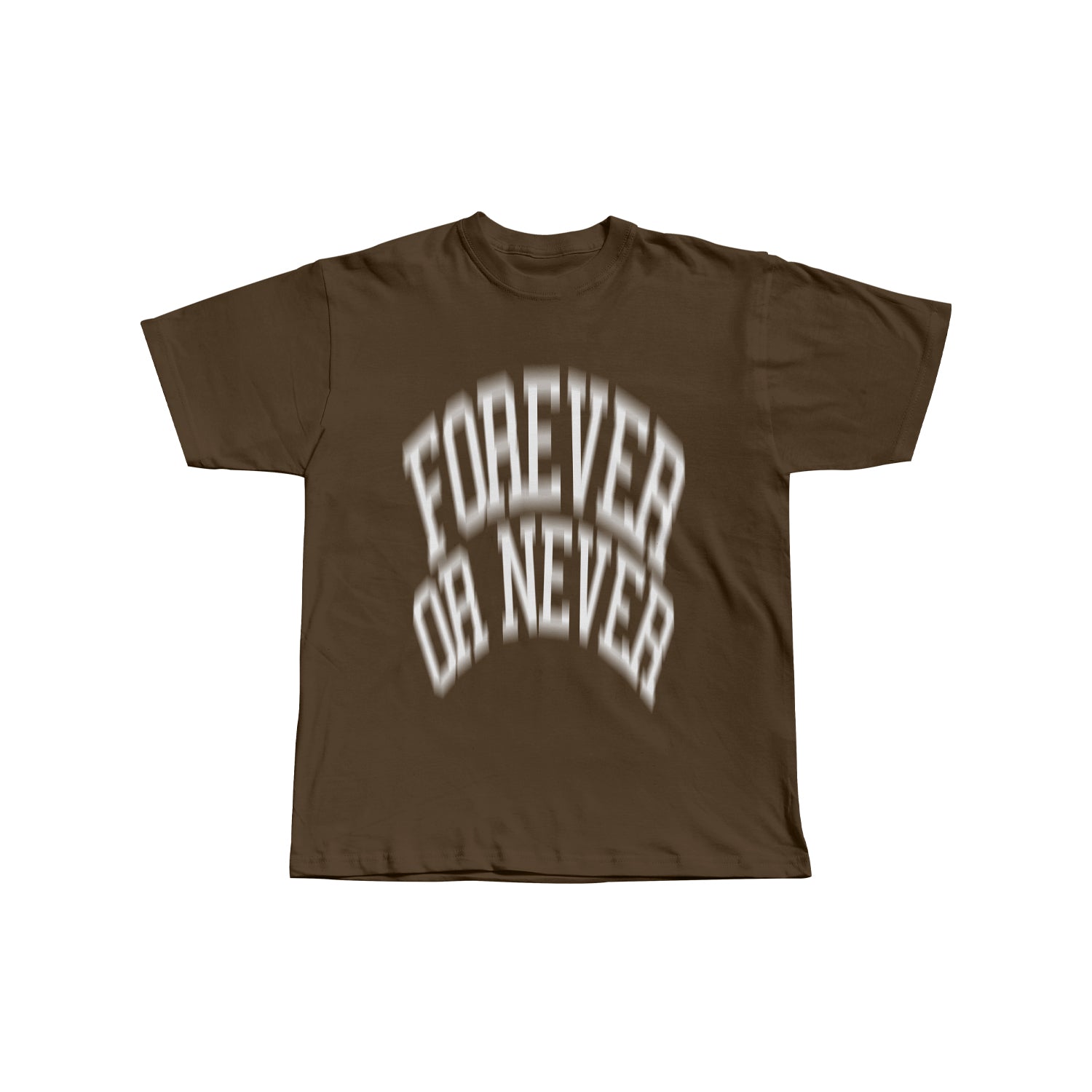 Blurry Forever Or Never Tee Dark Brown - White (PRE ORDER)