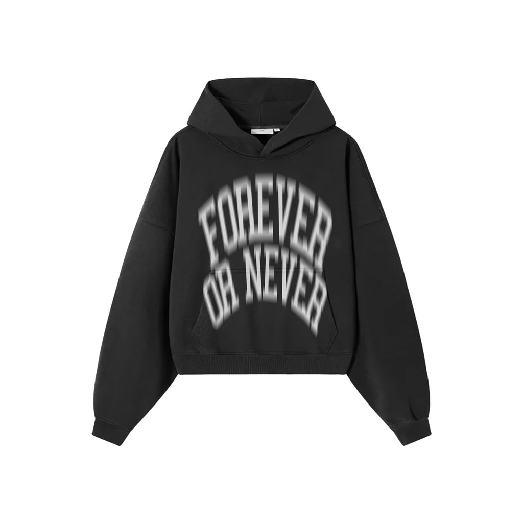 Blurry Forever or Never Hoodie Black