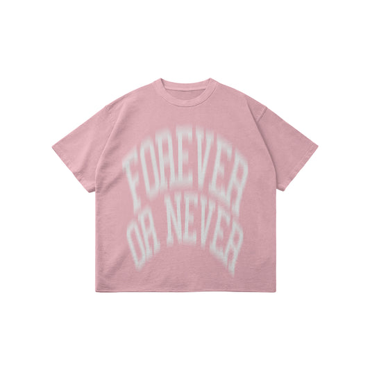 BLURRY FOREVER OR NEVER TEE PINK - WHITE (PRE ORDER)