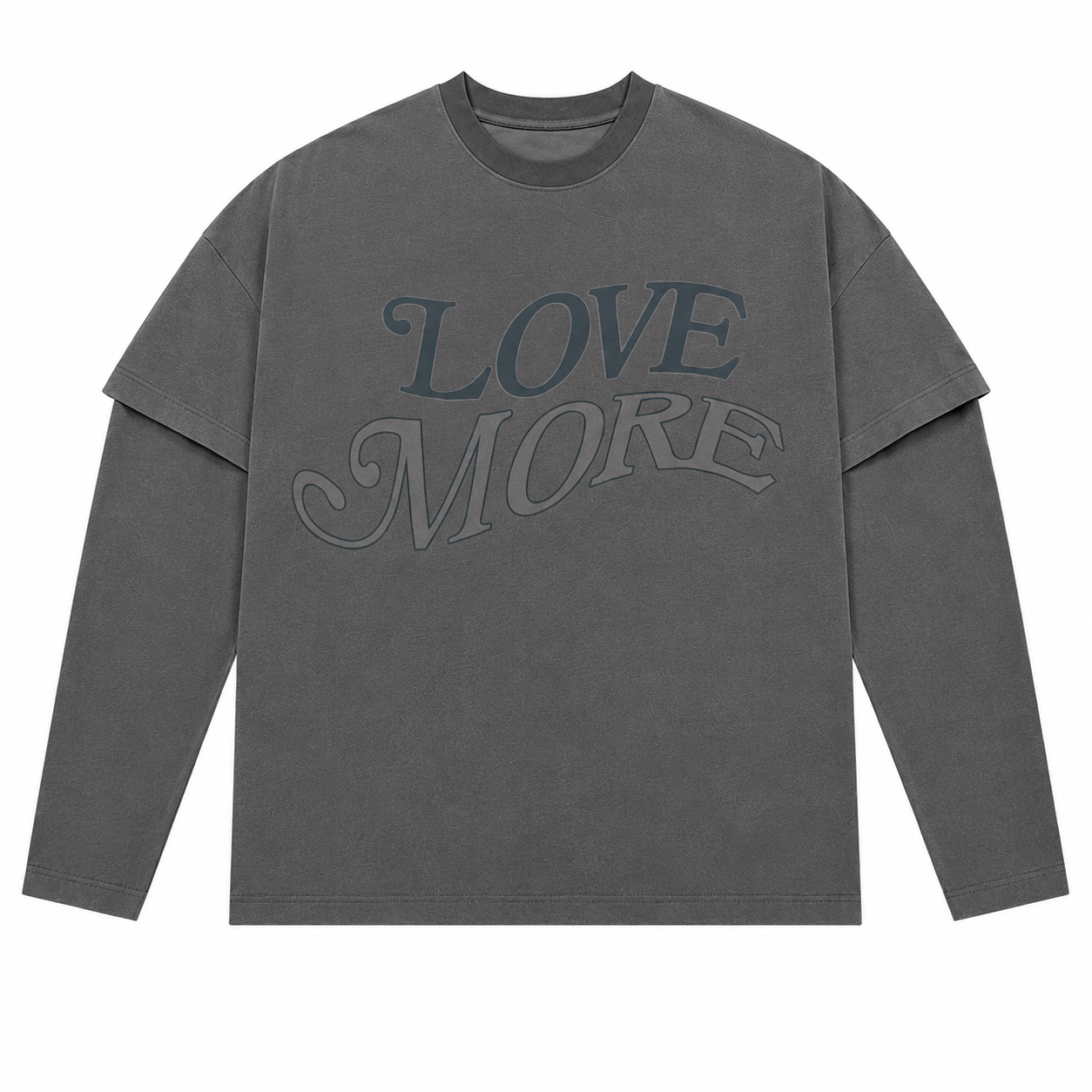 Love More Double Layer Longsleeve Dark Grey (PRE ORDER)