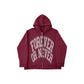 BLURRY FOREVER OR NEVER ZIP-UP HOODIE BURGUNDY (PRE ORDER)