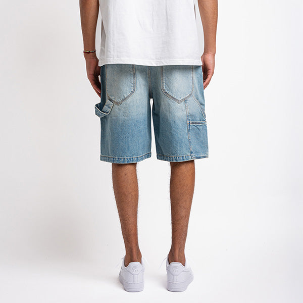 Light Blue Washed  Denim Carpenter Short