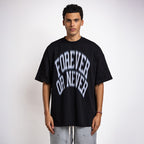Blurry Forever or Never tee Black - White