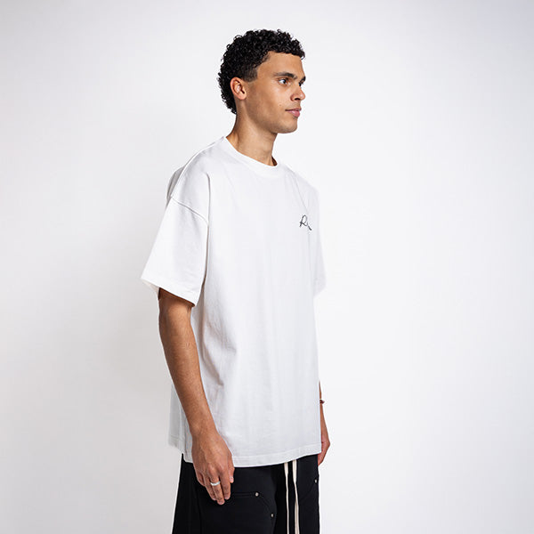 Handwritten Small Logo Tee White