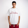 Handwritten logo tee burgundy