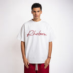 Handwritten logo tee burgundy