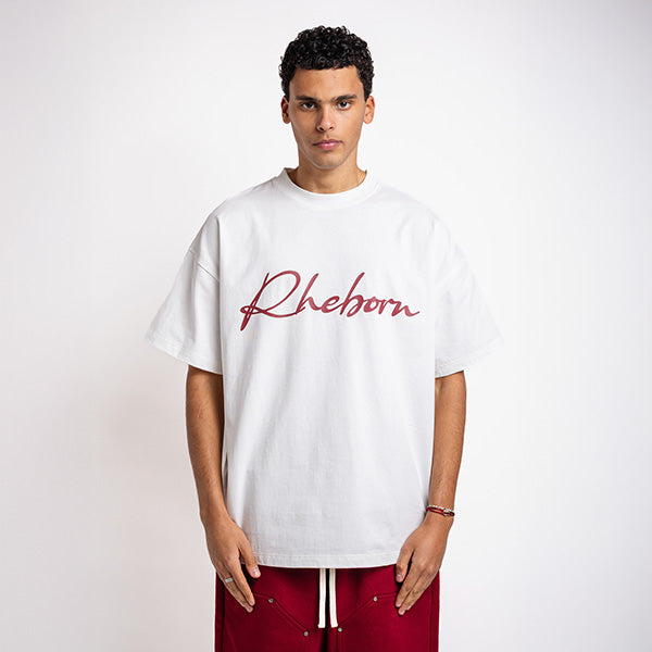 Handwritten logo tee burgundy