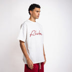 Handwritten logo tee burgundy