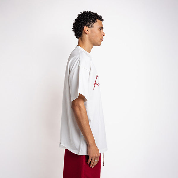 Handwritten logo tee burgundy