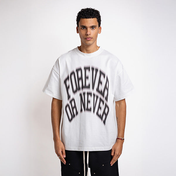 Blurry Forever Or Never Tee White - Black