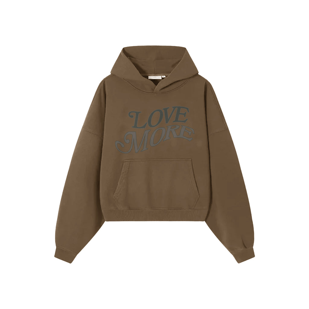 Love More Hoodie Dark Brown