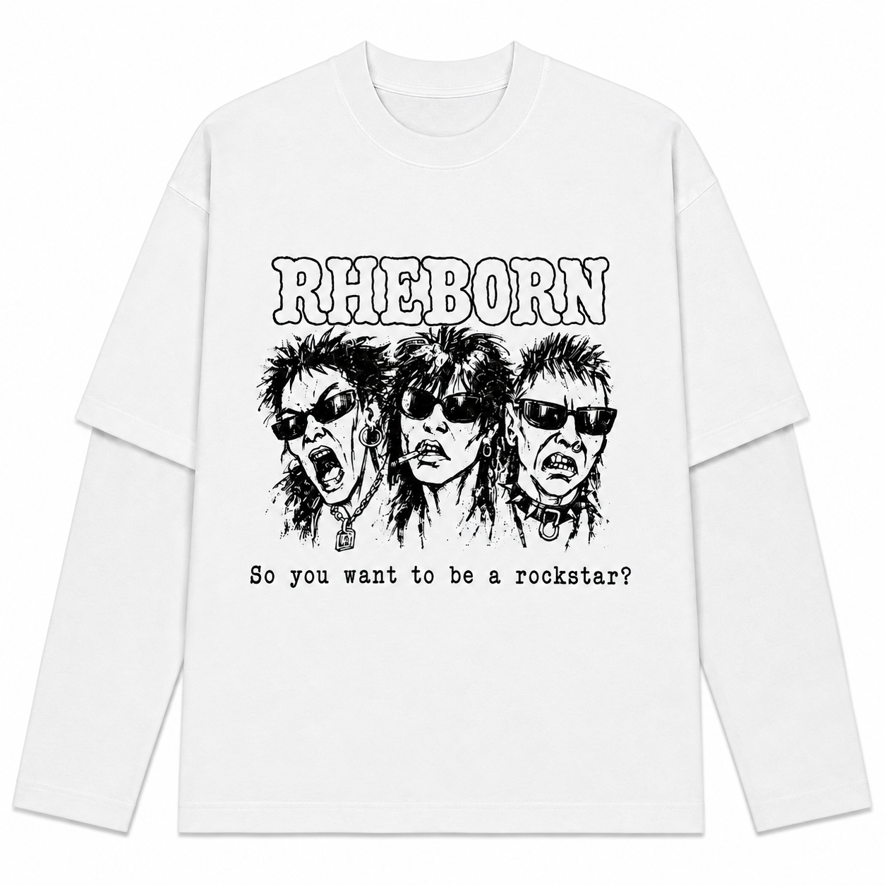 Rockstar Double Layer Longsleeve White (PRE ORDER)