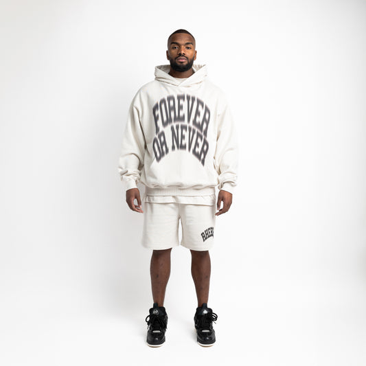 Forever Or Never Hoodie Vintage White