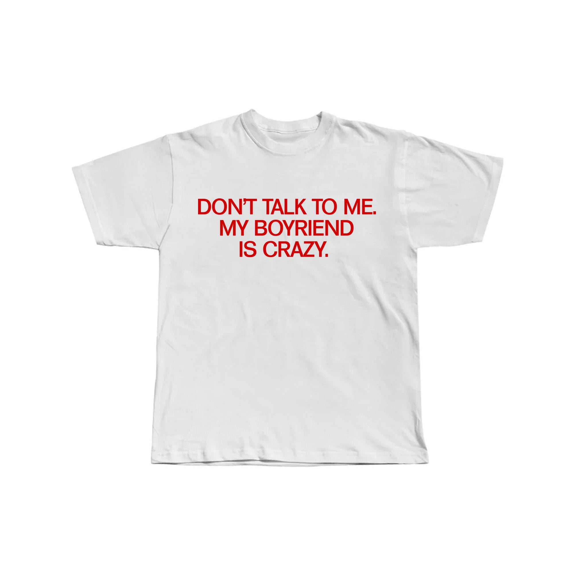 My Boyfriend Is Crazy Sleeveless Tee White (PRE ORDER)