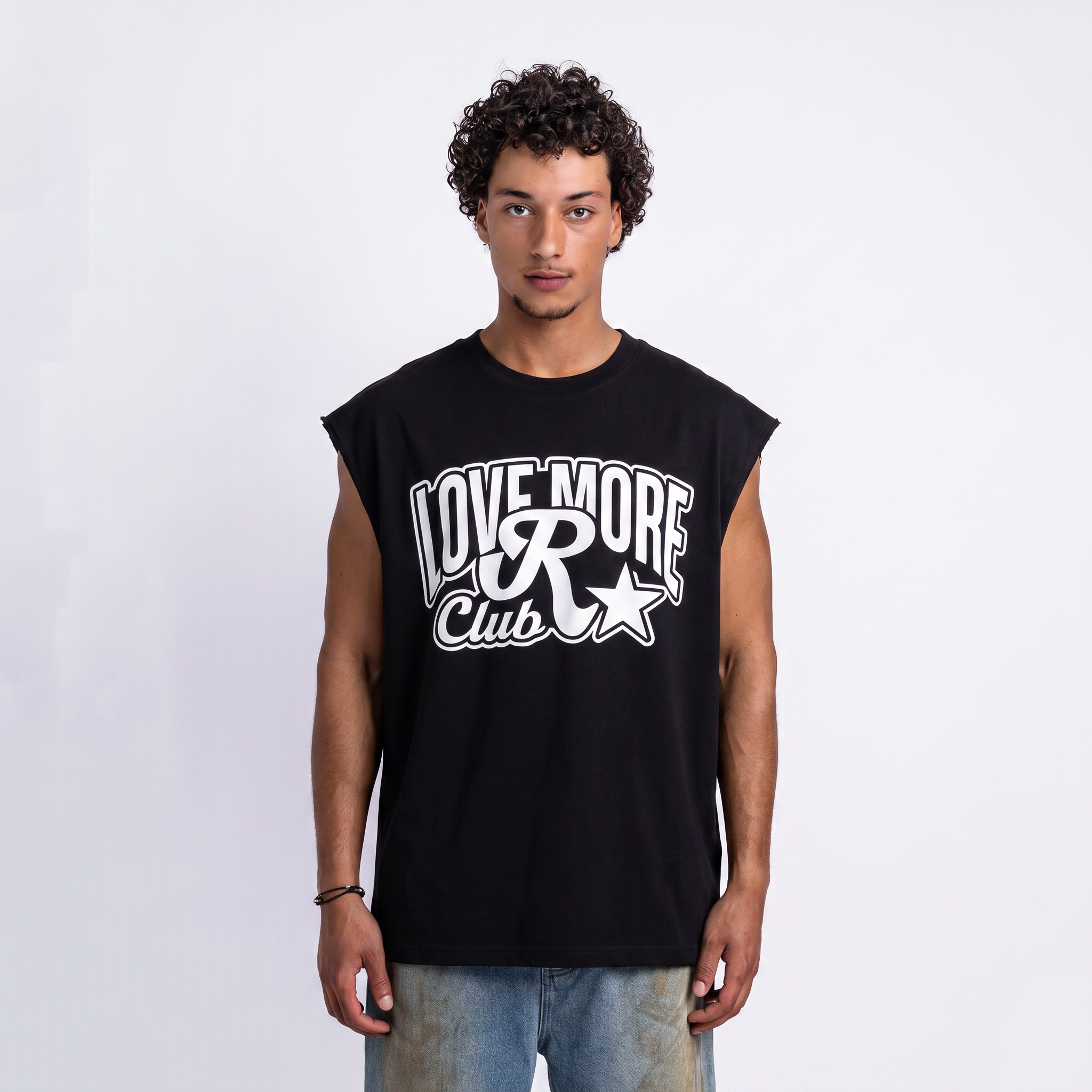 Love More Club Sleeveless Tee Black (PRE ORDER)