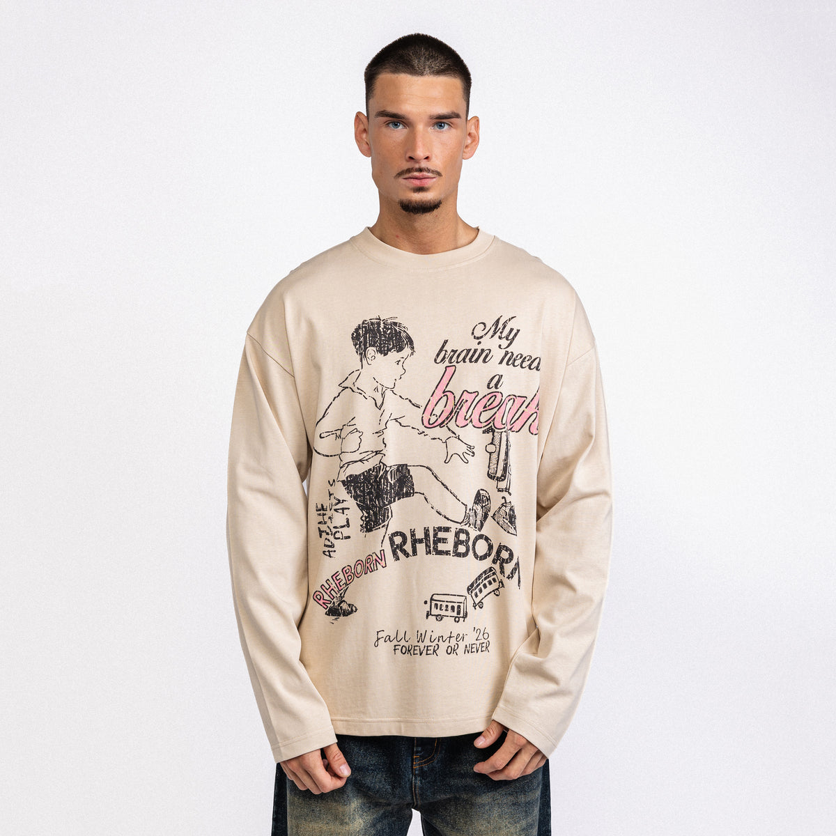 Brain Break Longsleeve Sand (PRE ORDER)